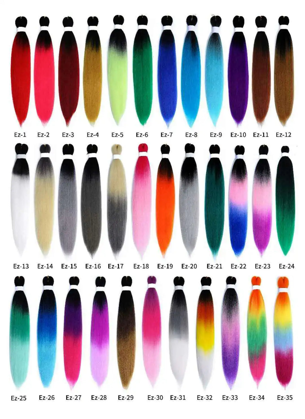 Pre-Stretched Ombre Braiding Hair Extensions Brown Yaki Texture Synthetic Hair EZ Braid Pre-Stretched Braiding Hair