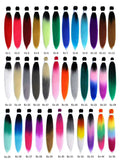 Pre-Stretched Ombre Braiding Hair Extensions Brown Yaki Texture Synthetic Hair EZ Braid Pre-Stretched Braiding Hair