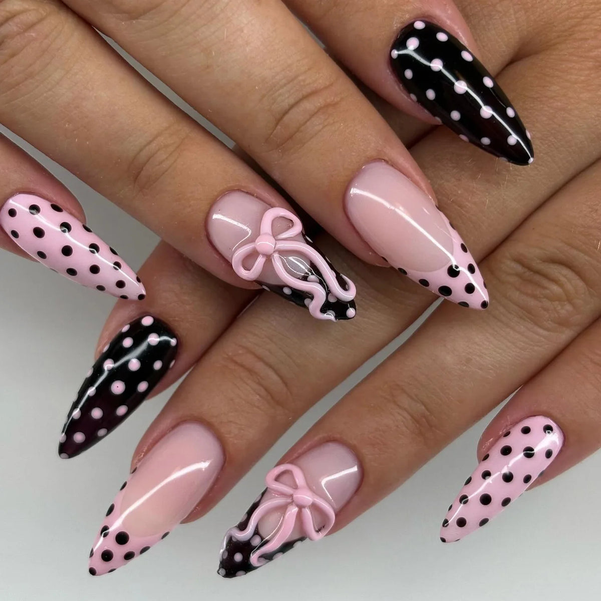 European American Style Manicure Nail Tips 3D Resin-poured French-style Rhinestones Cross-shaped Flower Nail (38 Options)