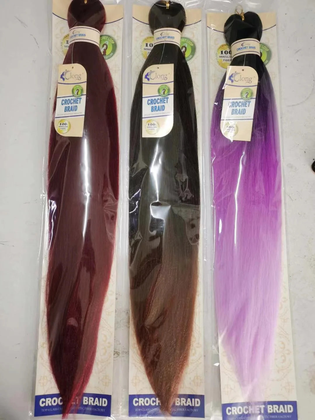 Pre-Stretched Ombre Braiding Hair Extensions Brown Yaki Texture Synthetic Hair EZ Braid Pre-Stretched Braiding Hair