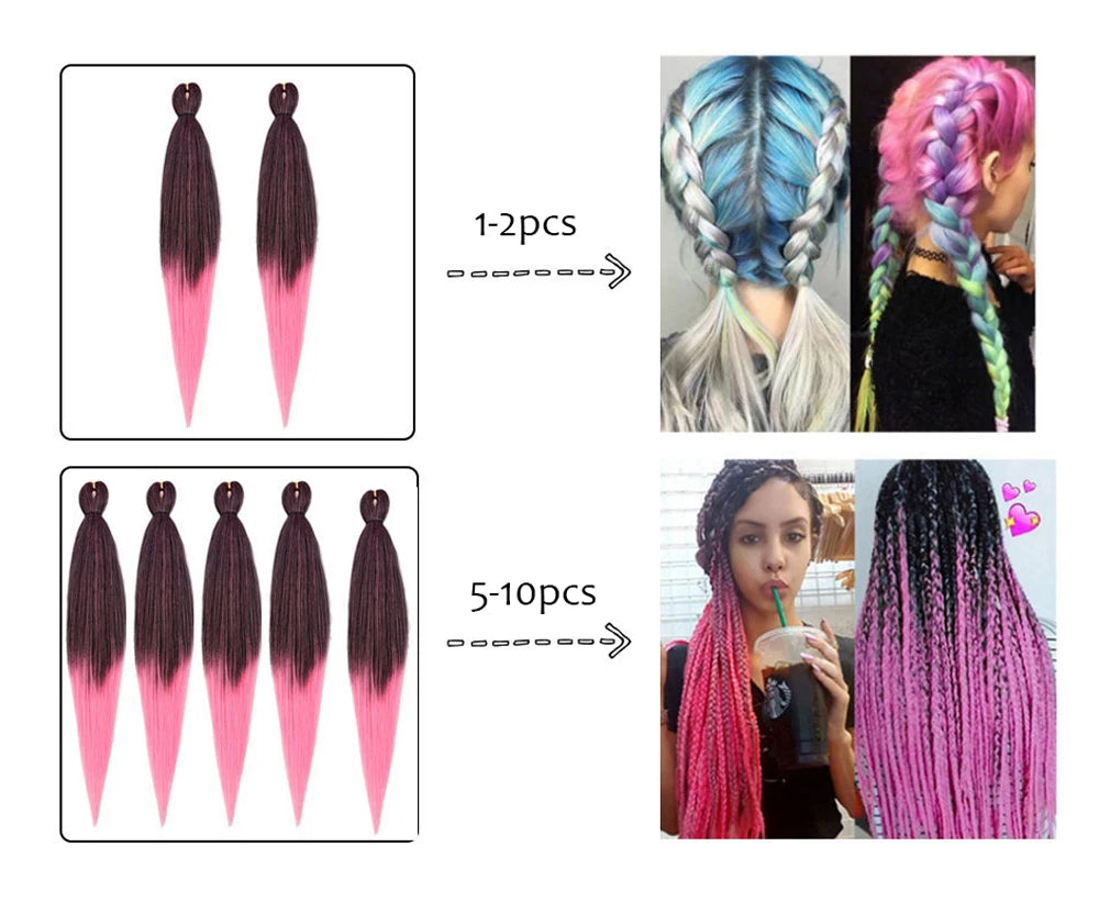 Wholesale Ombre Spetra Pre-stretched Ez Braid  Pre Prestrech Private Label  Ez Braiding Hair Pre Stretch Bulk