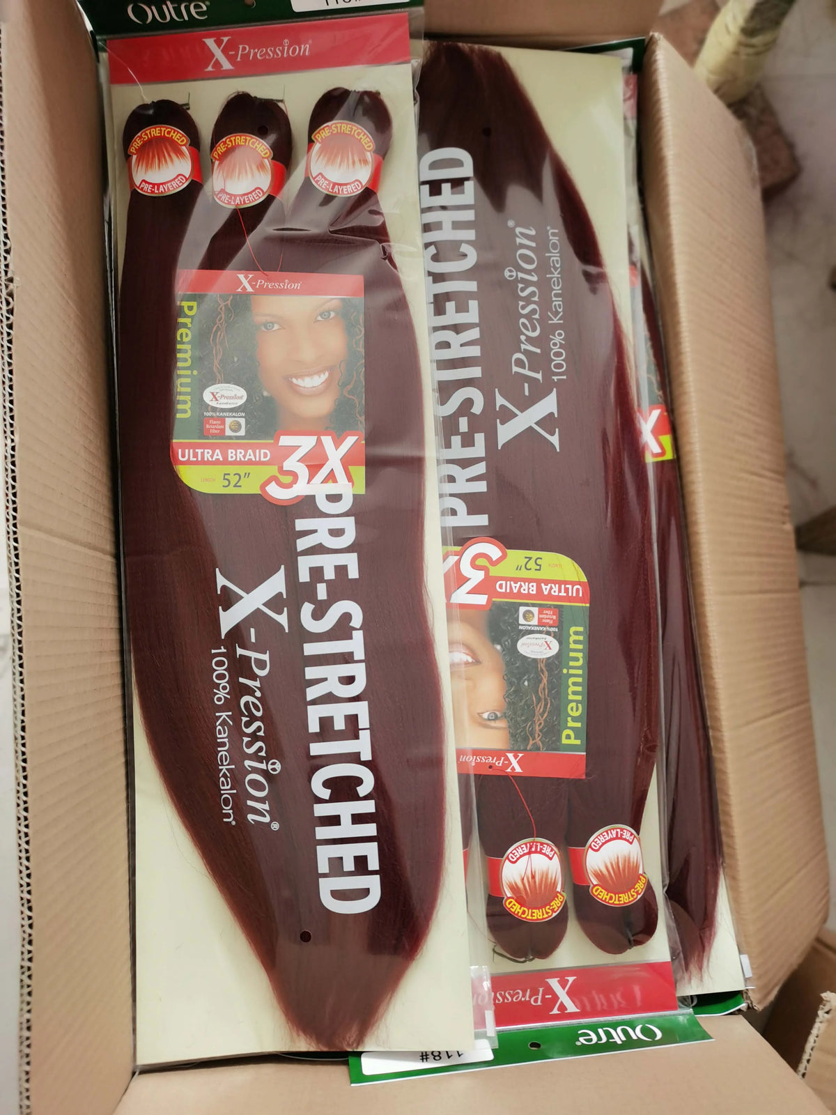 Pre-Stretched Ombre Braiding Hair Extensions Brown Yaki Texture Synthetic Hair EZ Braid Pre-Stretched Braiding Hair