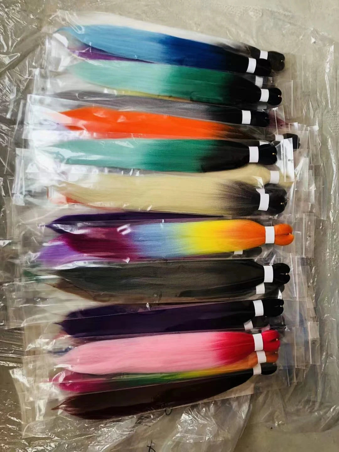 Pre-Stretched Ombre Braiding Hair Extensions Brown Yaki Texture Synthetic Hair EZ Braid Pre-Stretched Braiding Hair