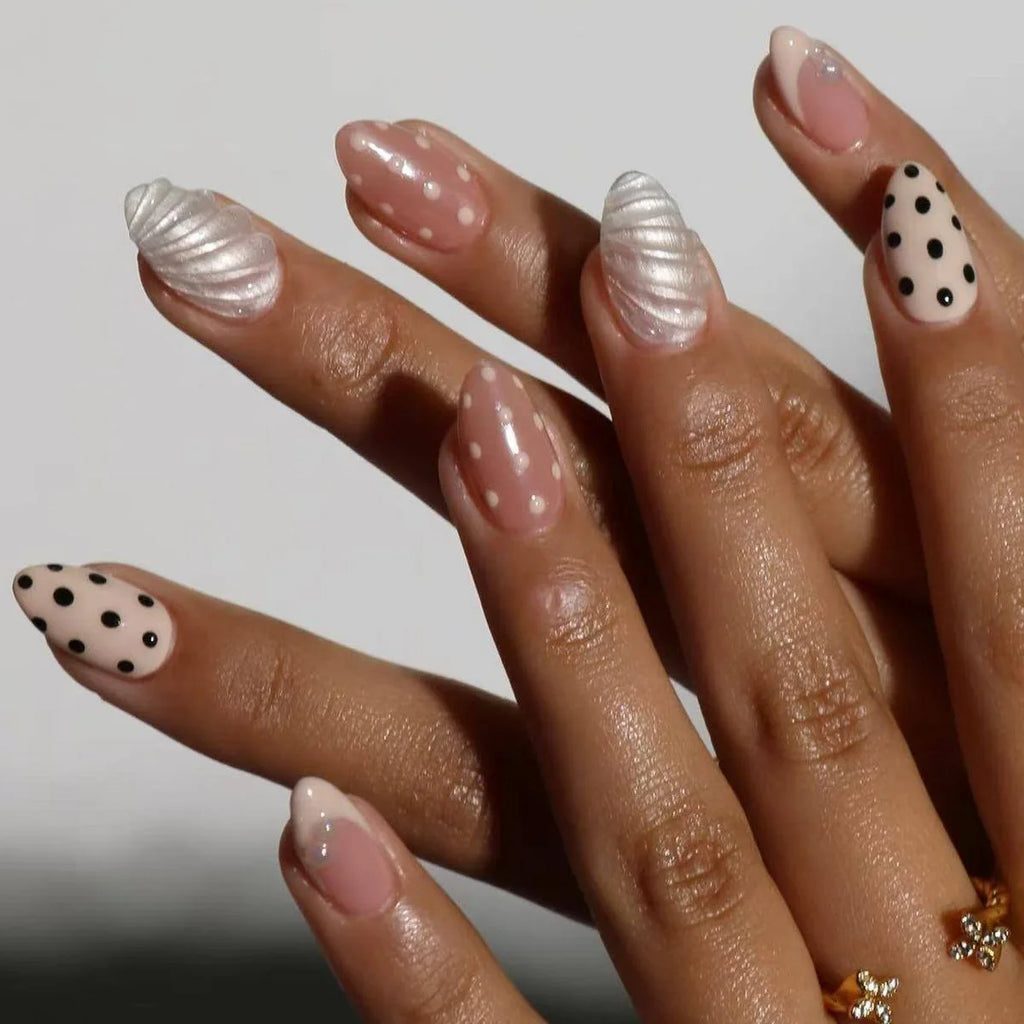 European American Style Manicure Nail Tips 3D Resin-poured French-style Rhinestones Cross-shaped Flower Nail (38 Options)