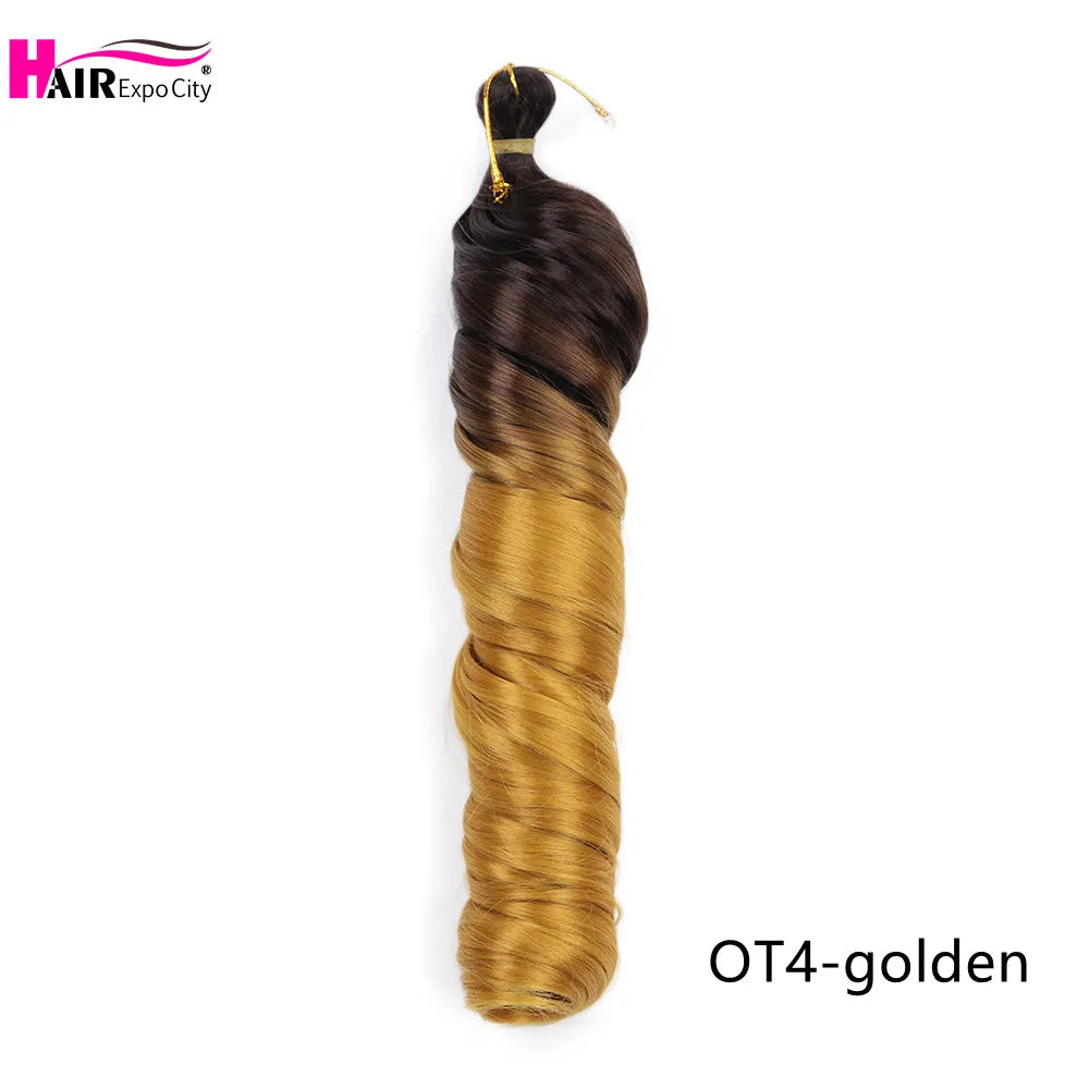 French Curls Braiding Hair Synthetic Spiral Curls For Women Pre Stretched Loose Wave Crochet Hair Extensions Hair Expo City