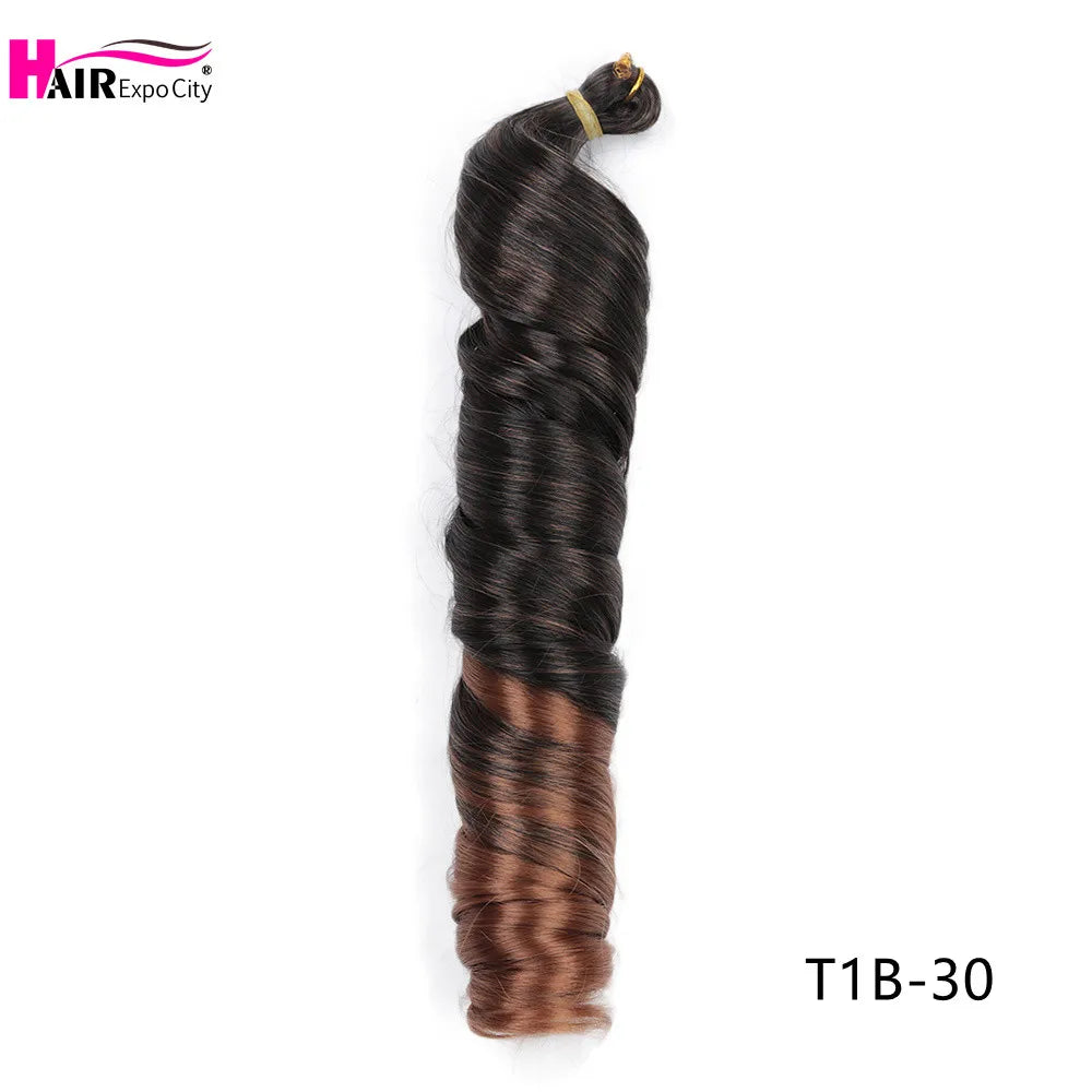 French Curls Braiding Hair Synthetic Spiral Curls For Women Pre Stretched Loose Wave Crochet Hair Extensions Hair Expo City