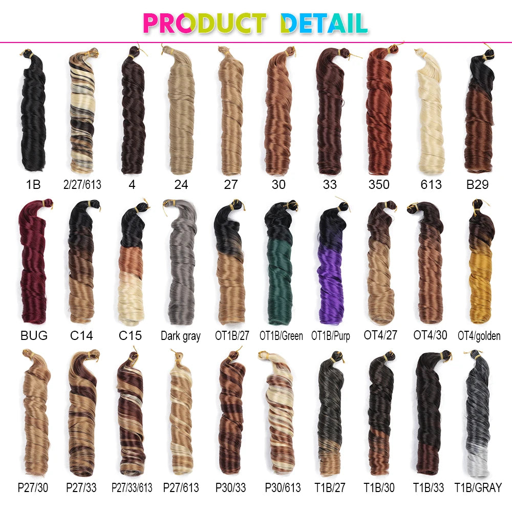 French Curls Braiding Hair Synthetic Spiral Curls For Women Pre Stretched Loose Wave Crochet Hair Extensions Hair Expo City