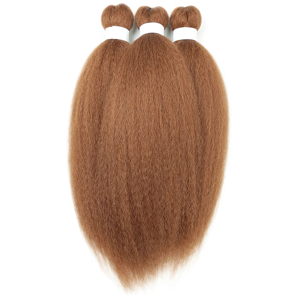3PCS Vixen Crochet Kinky Curly Hair Synthetic Yaki Straight Marley Braiding Hair Extensions Ombre Crochet Braids Hair For Women