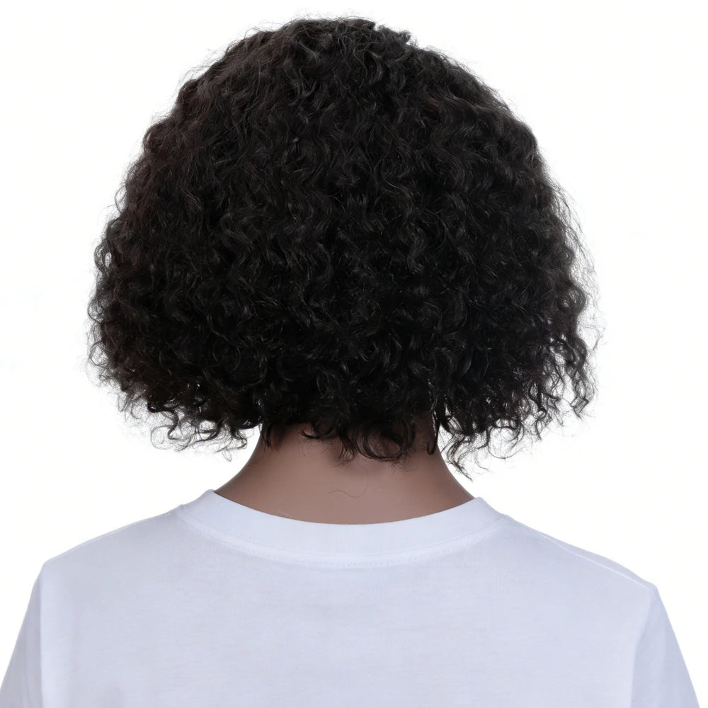 Short Bob HD Lace Front Wig Glueless 100% Human Hair T Part Wig Curly Water Wave Pre Plucked Hairline With Baby Hair Bleached Kn
