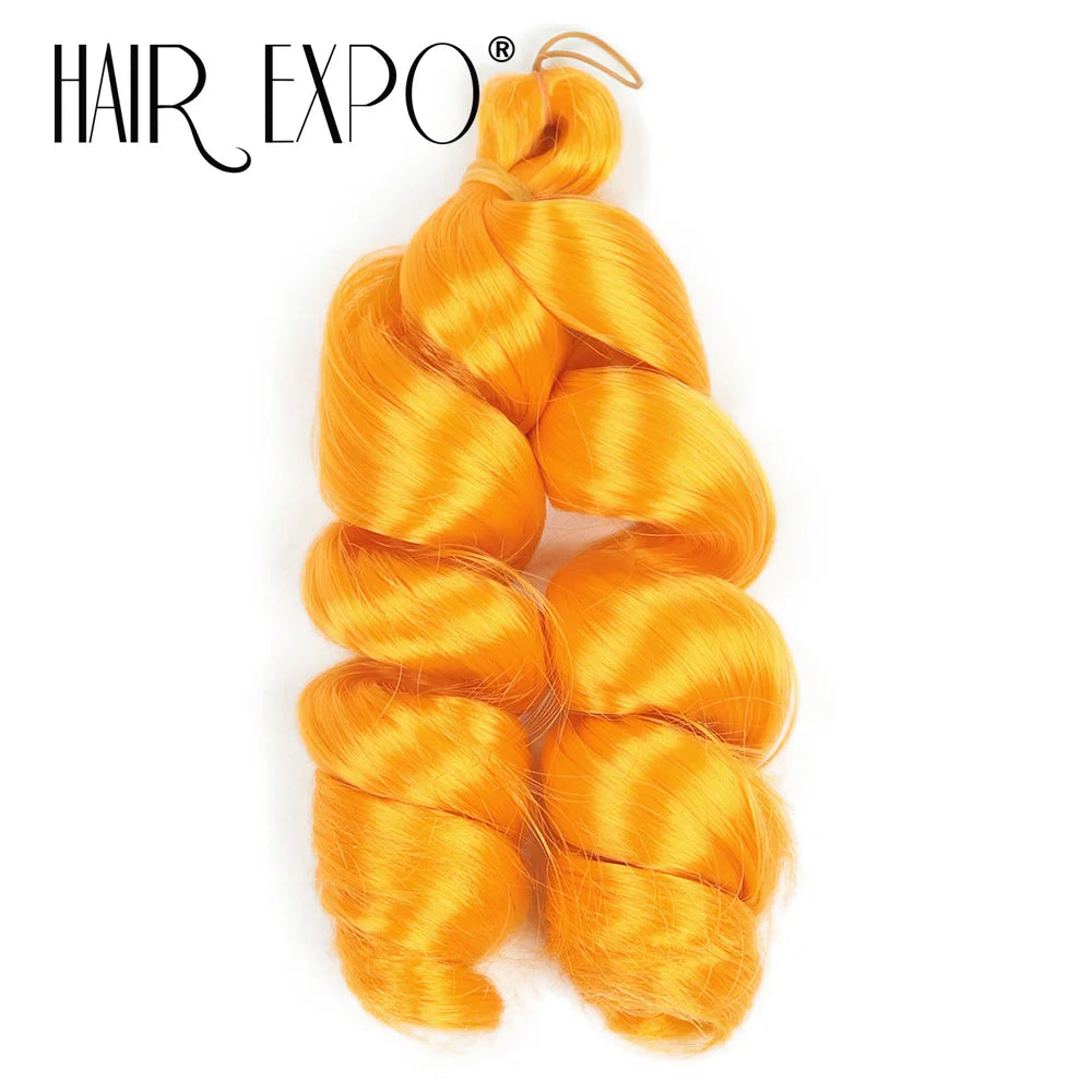 3PCS French Curls Braiding Hair Extensions Synthetic Loose Deep Wave Crochet Braids Pre Stretched Spiral Curly Hair for Women
