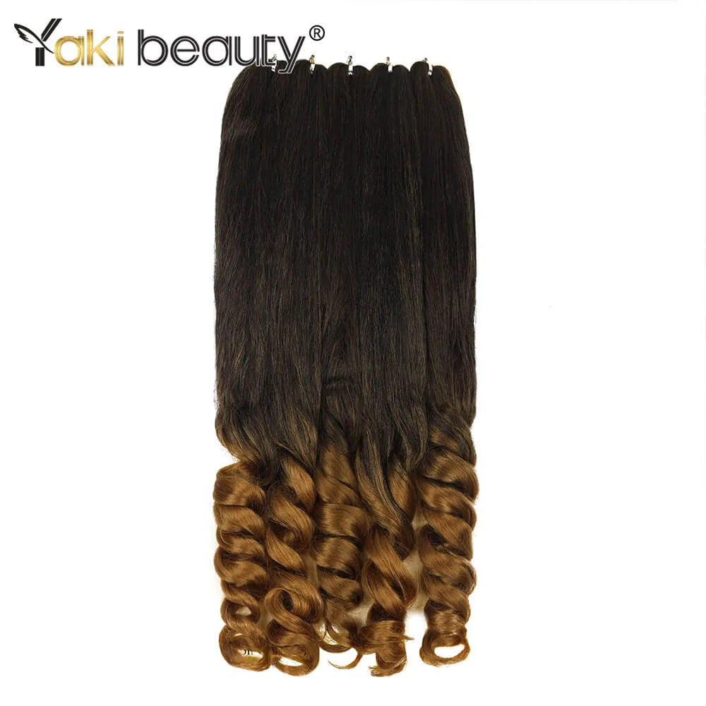 Synthetic French Boho Curly Braiding Hair Black Pre-Stretched Professional Grade for Crochet Braids Hot Water Setting 5Packs/Lot