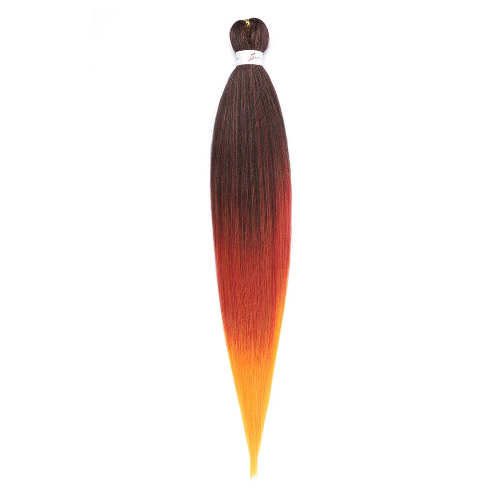Pre-stretched Synthetic Braiding Hair Ombre Professional Easy  Hot Water Setting Soft  Crochet Braid Hair  Extensions