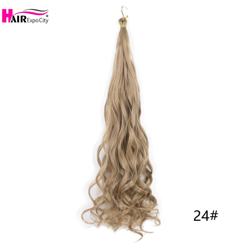 French Curls Braiding Hair Synthetic Spiral Curls For Women Pre Stretched Loose Wave Crochet Hair Extensions Hair Expo City