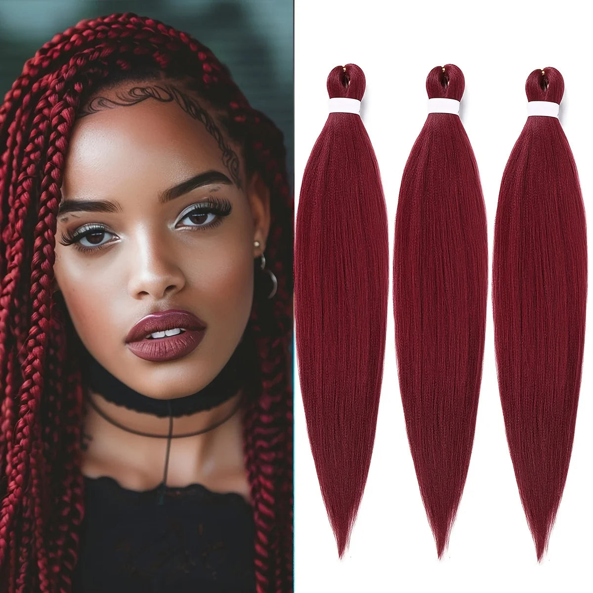 Pre Stretched Synthetic Braiding Hair 3Pcs for Professional Braiding Hair Extensions  Crochet Braid