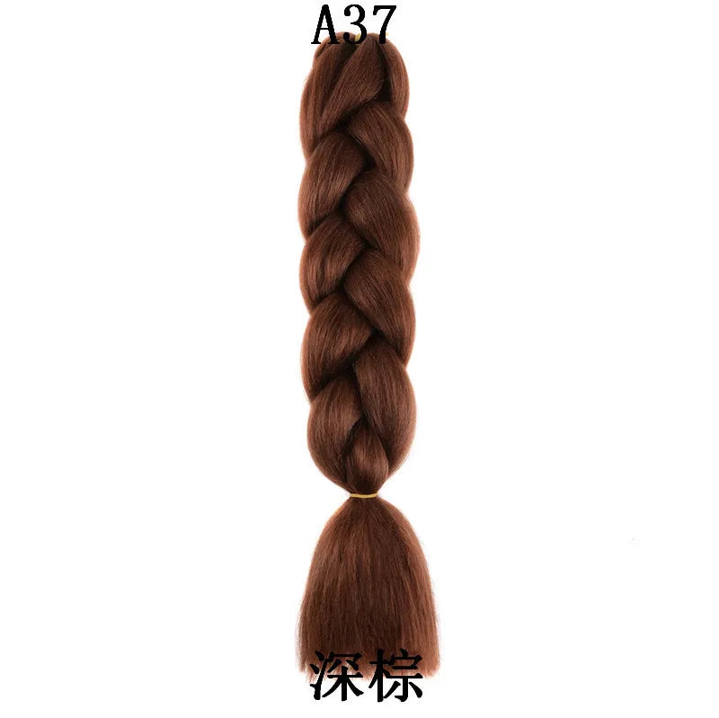 Synthetic 1Pcs 24inch 100g Braiding Hair Box Braids Colorful Twist Braiding Hair Extensions Synthetic Crochet Braiding