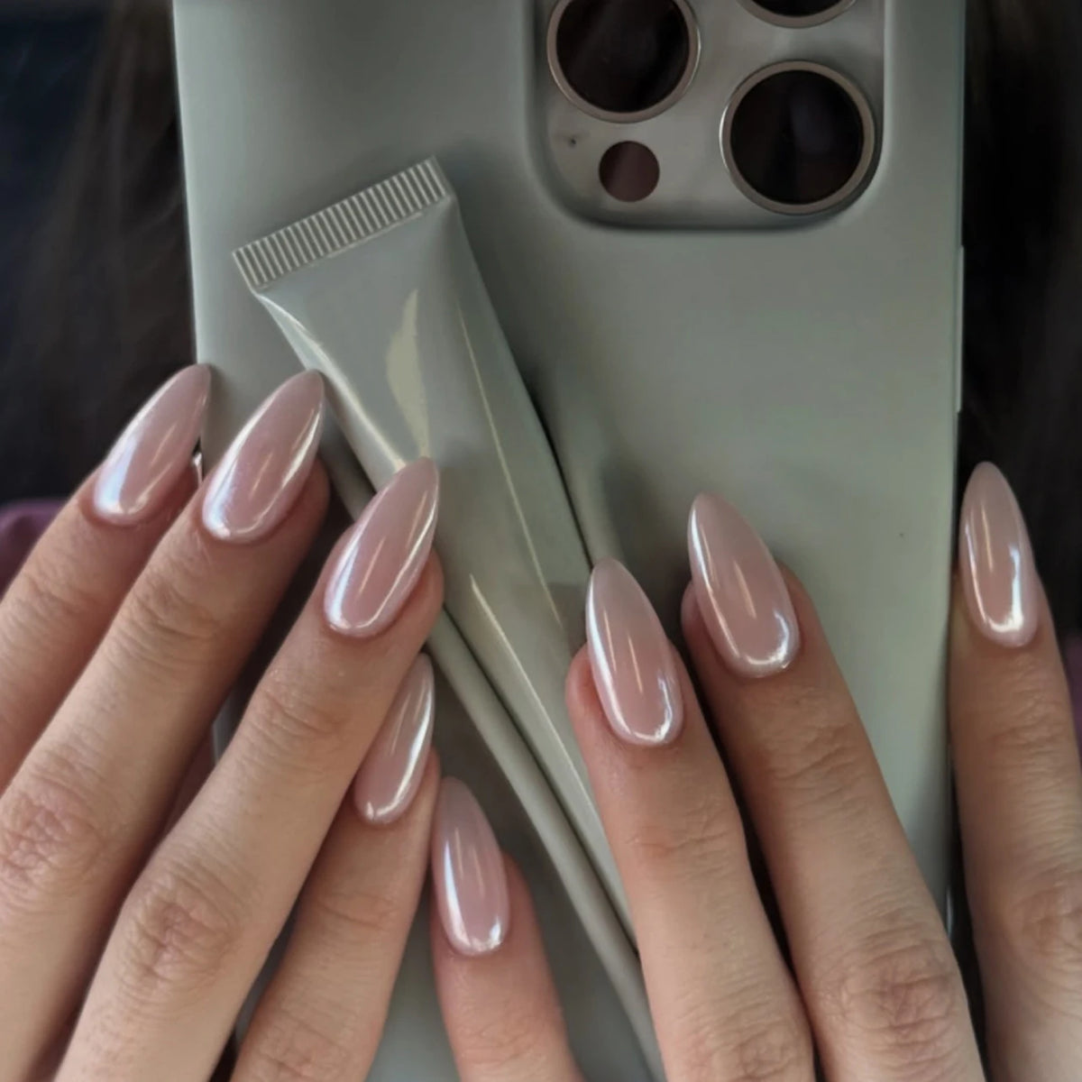 24Pcs Short Oval Head Blush Pink Press on Nails Almond Nails Wearable Acrylic Full Cover Nail Tips with Glue (38 Options)