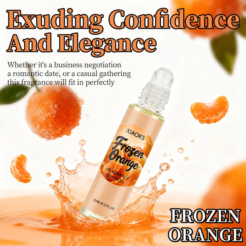 Frozen Orange Women's orange-scented roll-on perfume, elegant citrus fragrance, light & natural scent