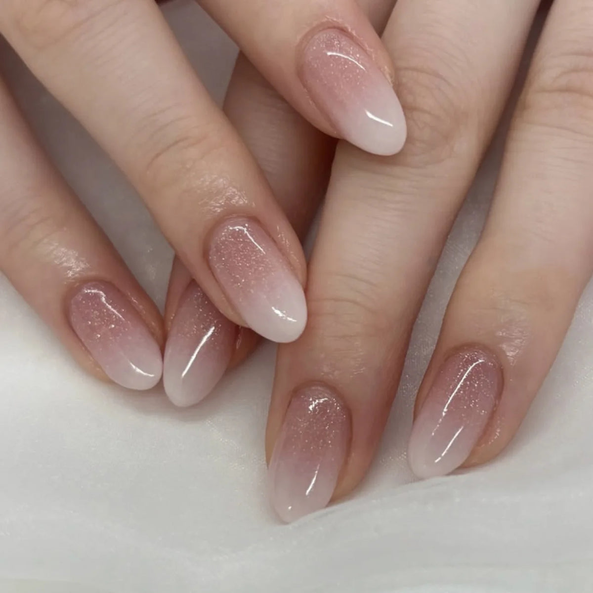 24Pcs Short Oval Head Blush Pink Press on Nails Almond Nails Wearable Acrylic Full Cover Nail Tips with Glue (38 Options)