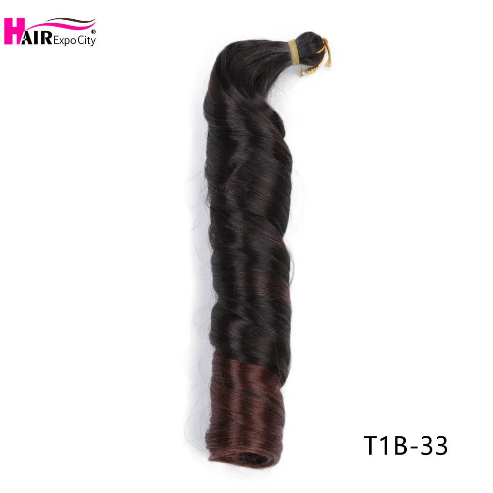 French Curls Braiding Hair Synthetic Spiral Curls For Women Pre Stretched Loose Wave Crochet Hair Extensions Hair Expo City