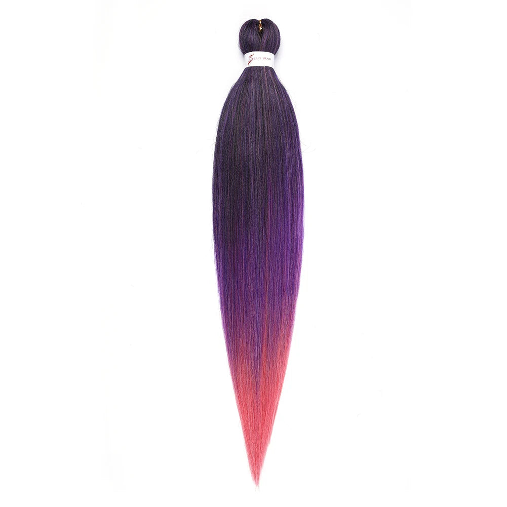 Pre-stretched Synthetic Braiding Hair Ombre Professional Easy  Hot Water Setting Soft  Crochet Braid Hair  Extensions