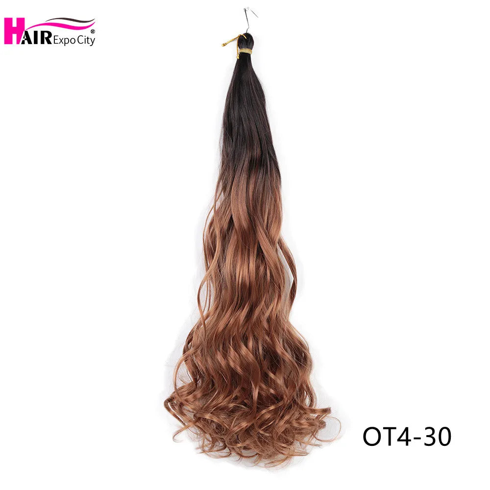 French Curls Braiding Hair Synthetic Spiral Curls For Women Pre Stretched Loose Wave Crochet Hair Extensions Hair Expo City