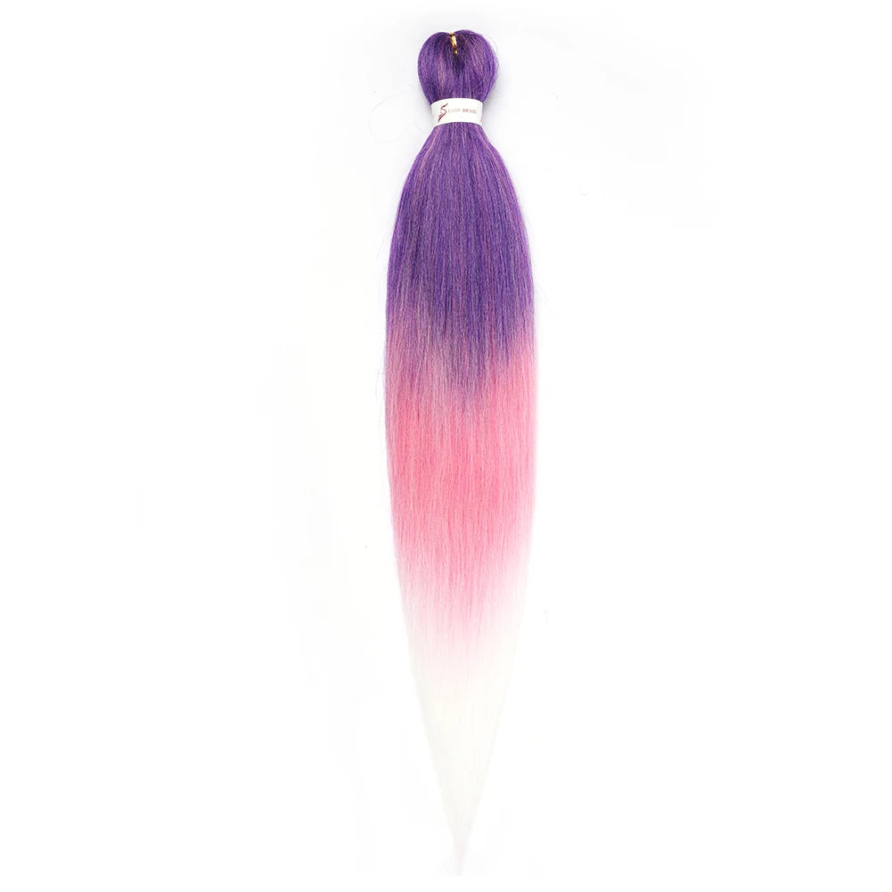 Pre-stretched Synthetic Braiding Hair Ombre Professional Easy  Hot Water Setting Soft  Crochet Braid Hair  Extensions