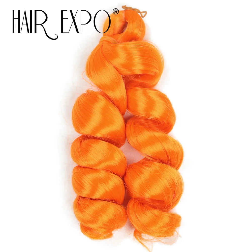 3PCS French Curls Braiding Hair Extensions Synthetic Loose Deep Wave Crochet Braids Pre Stretched Spiral Curly Hair for Women