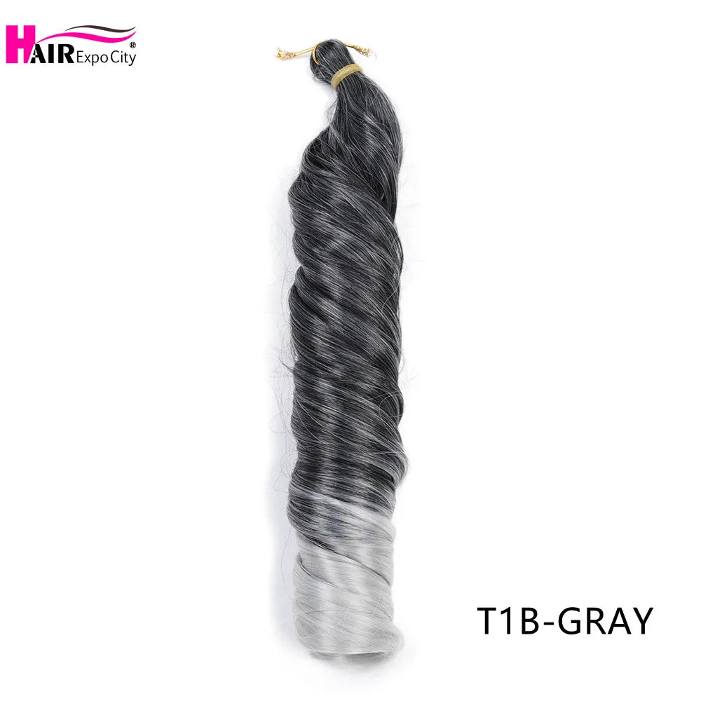 French Curls Braiding Hair Synthetic Spiral Curls For Women Pre Stretched Loose Wave Crochet Hair Extensions Hair Expo City
