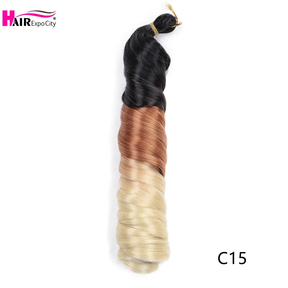 French Curls Braiding Hair Synthetic Spiral Curls For Women Pre Stretched Loose Wave Crochet Hair Extensions Hair Expo City