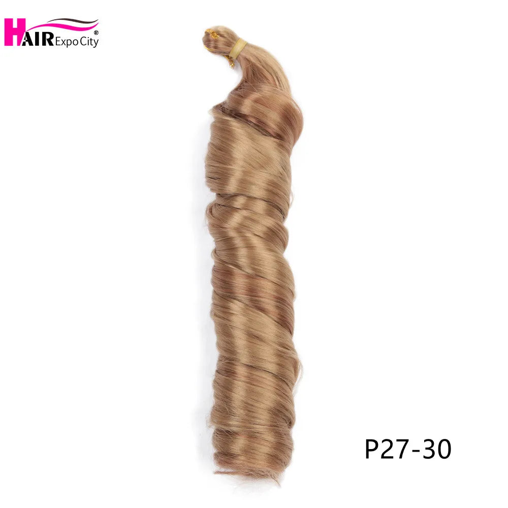 French Curls Braiding Hair Synthetic Spiral Curls For Women Pre Stretched Loose Wave Crochet Hair Extensions Hair Expo City