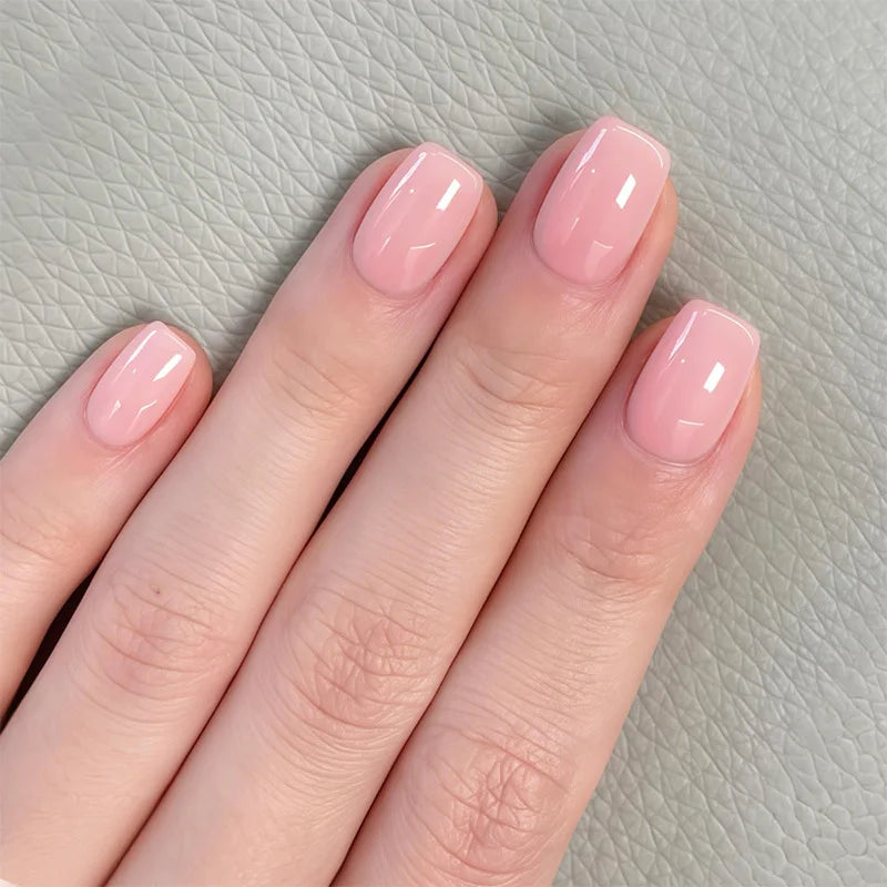 24pcs Short Ballet Press on Nails Gradient False Nails Wearable Stick-on Nails