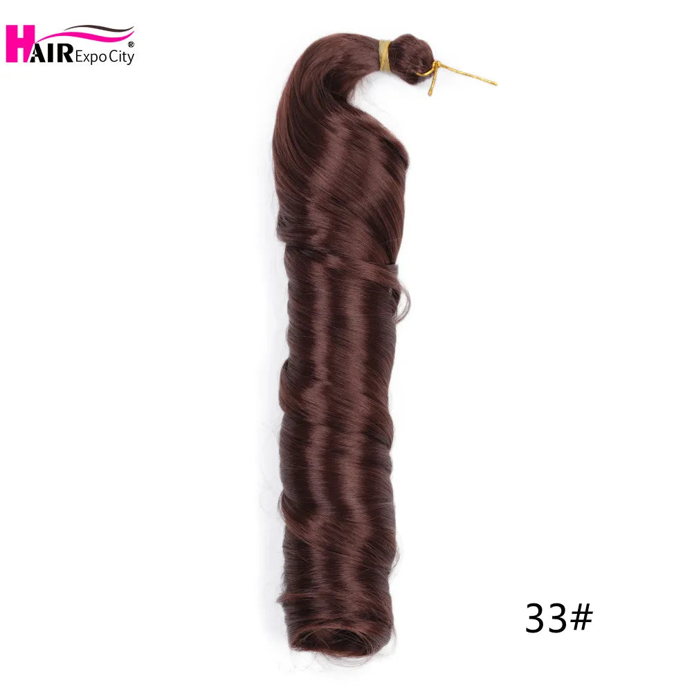 French Curls Braiding Hair Synthetic Spiral Curls For Women Pre Stretched Loose Wave Crochet Hair Extensions Hair Expo City