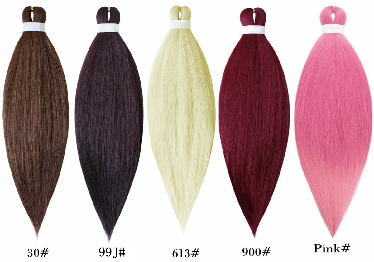 Synthetic Pre Stretched Braiding Hair Light Pink Braiding Hair Yaki Texture Hot Water Setting Professional Braids Hair 24 Inches