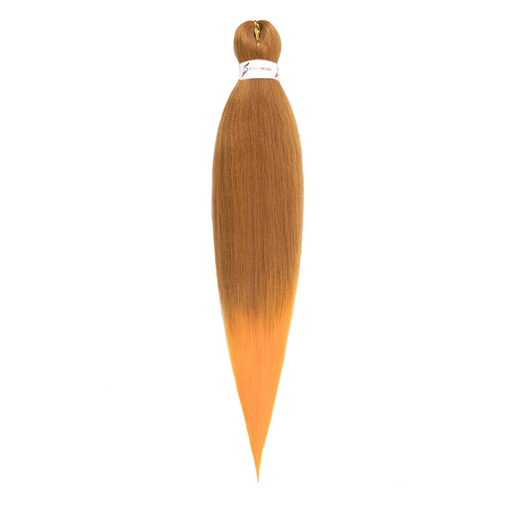 Pre-stretched Synthetic Braiding Hair Ombre Professional Easy  Hot Water Setting Soft  Crochet Braid Hair  Extensions