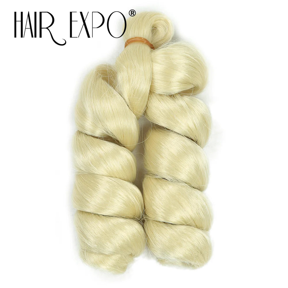 3PCS French Curls Braiding Hair Extensions Synthetic Loose Deep Wave Crochet Braids Pre Stretched Spiral Curly Hair for Women