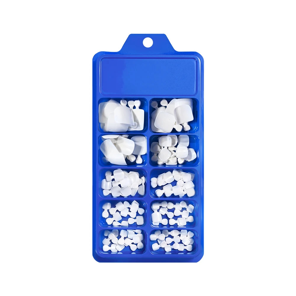 100Pcs White Short Square False Toenails Press On Full Cover Tips Pure Color Acrylic Artificial (13 Options)