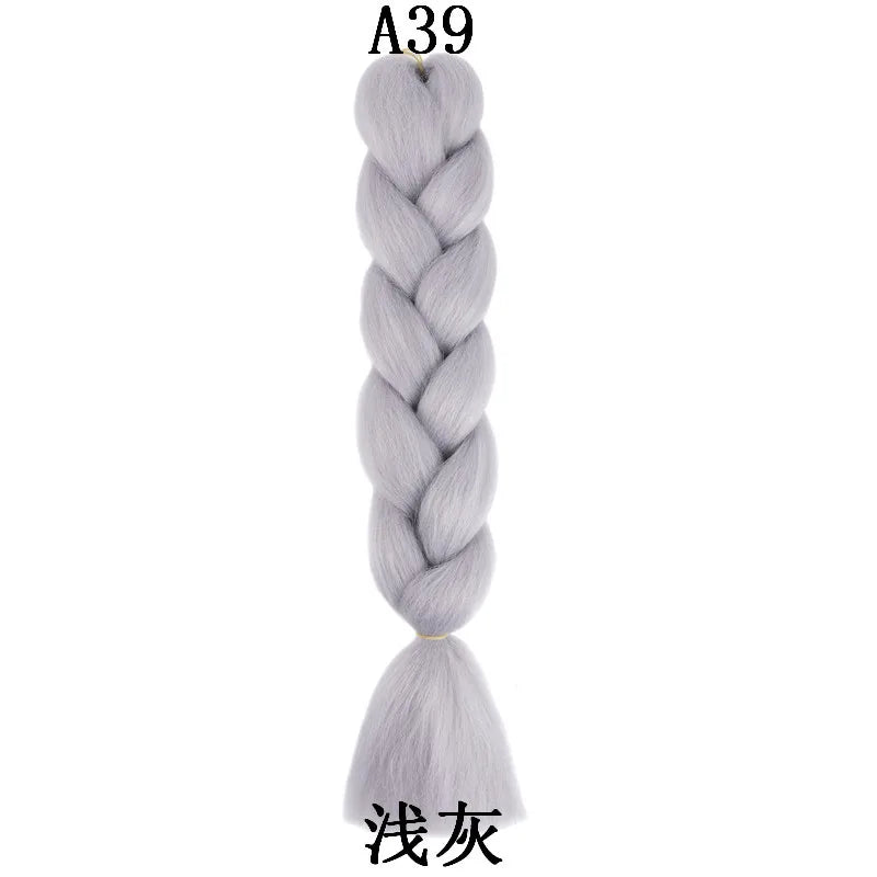 Synthetic 1Pcs 24inch 100g Braiding Hair Box Braids Colorful Twist Braiding Hair Extensions Synthetic Crochet Braiding