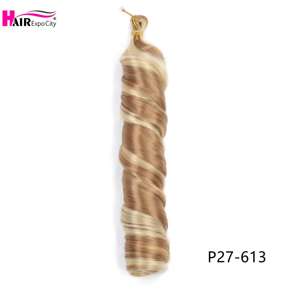 French Curls Braiding Hair Synthetic Spiral Curls For Women Pre Stretched Loose Wave Crochet Hair Extensions Hair Expo City