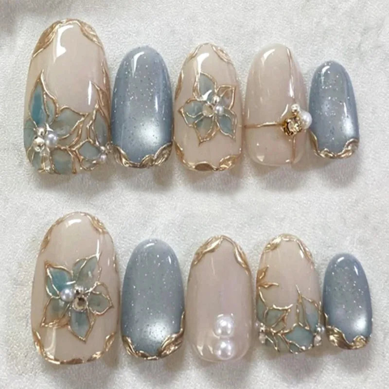 24pcs Glitter Cat Eye Fake Nails & More (25 Options)