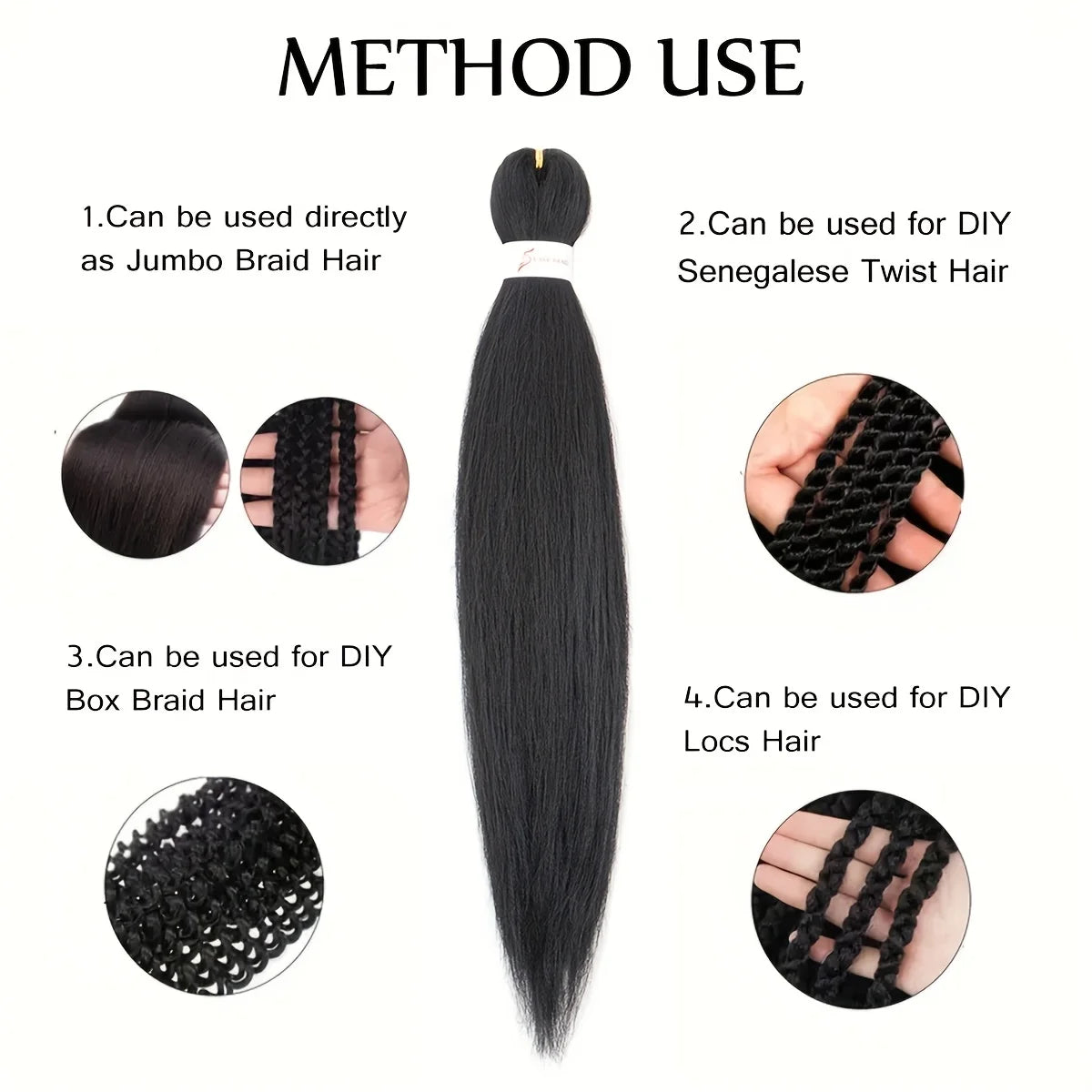 Synthetic  Braiding Hair Pre Stretched 20Inch Hair Extension Jumbo Braids Hair For Crochet Passion Twist Hair 1Pcs