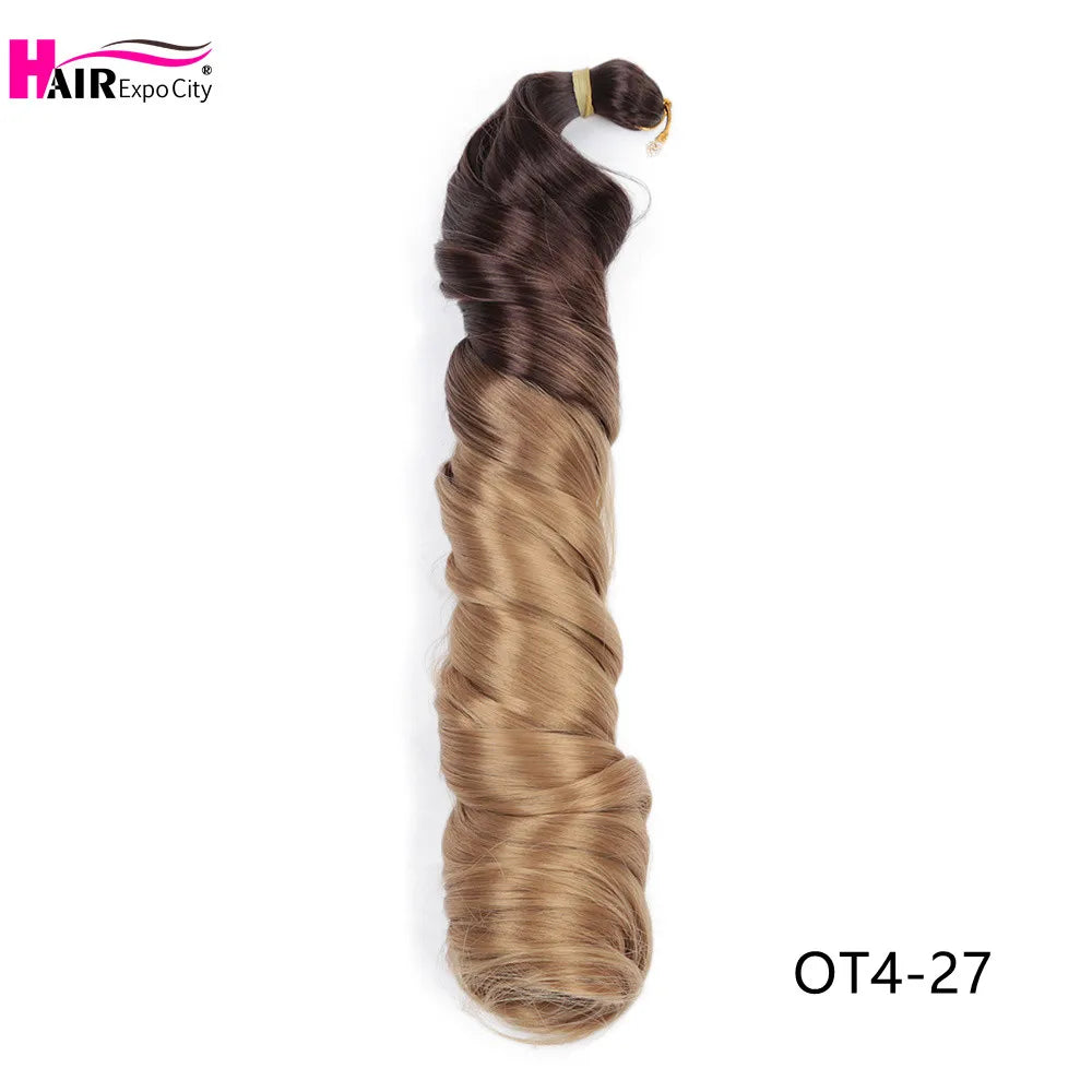 French Curls Braiding Hair Synthetic Spiral Curls For Women Pre Stretched Loose Wave Crochet Hair Extensions Hair Expo City