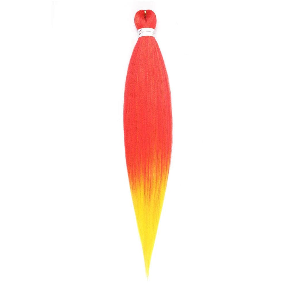 Pre-stretched Synthetic Braiding Hair Ombre Professional Easy  Hot Water Setting Soft  Crochet Braid Hair  Extensions