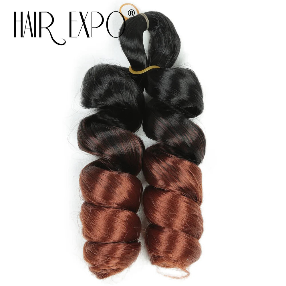 3PCS French Curls Braiding Hair Extensions Synthetic Loose Deep Wave Crochet Braids Pre Stretched Spiral Curly Hair for Women