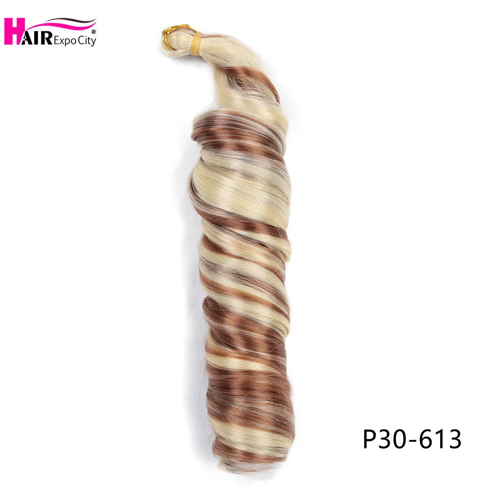 French Curls Braiding Hair Synthetic Spiral Curls For Women Pre Stretched Loose Wave Crochet Hair Extensions Hair Expo City