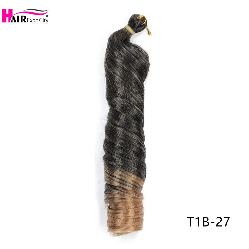 French Curls Braiding Hair Synthetic Spiral Curls For Women Pre Stretched Loose Wave Crochet Hair Extensions Hair Expo City