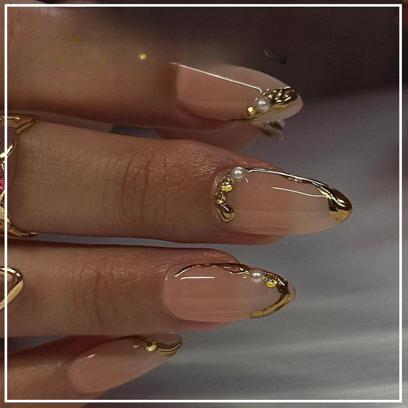 3D Acrylic False Nails Almond Medium Press on Fake Nails & More (37 Options)