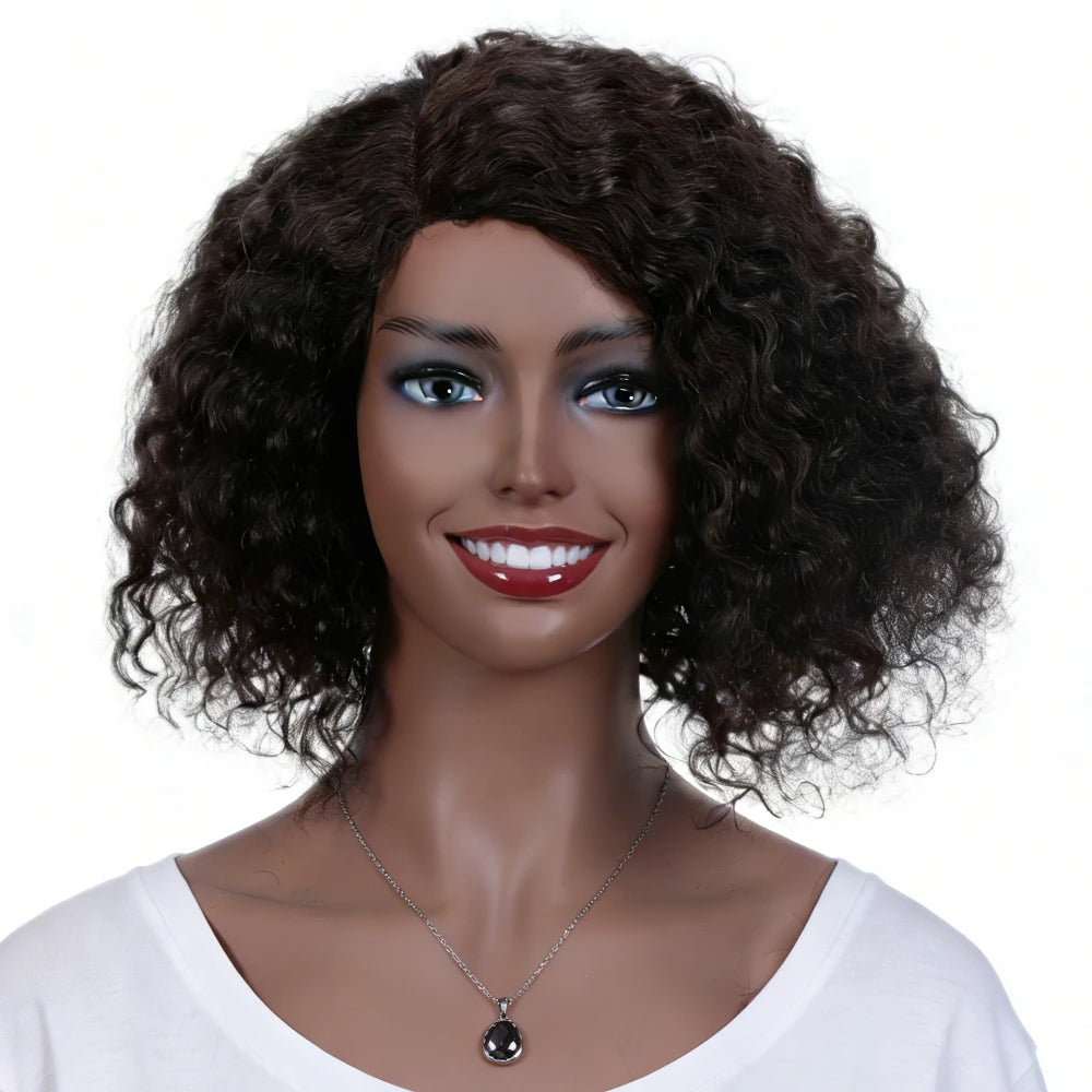 Short Bob HD Lace Front Wig Glueless 100% Human Hair T Part Wig Curly Water Wave Pre Plucked Hairline With Baby Hair Bleached Kn