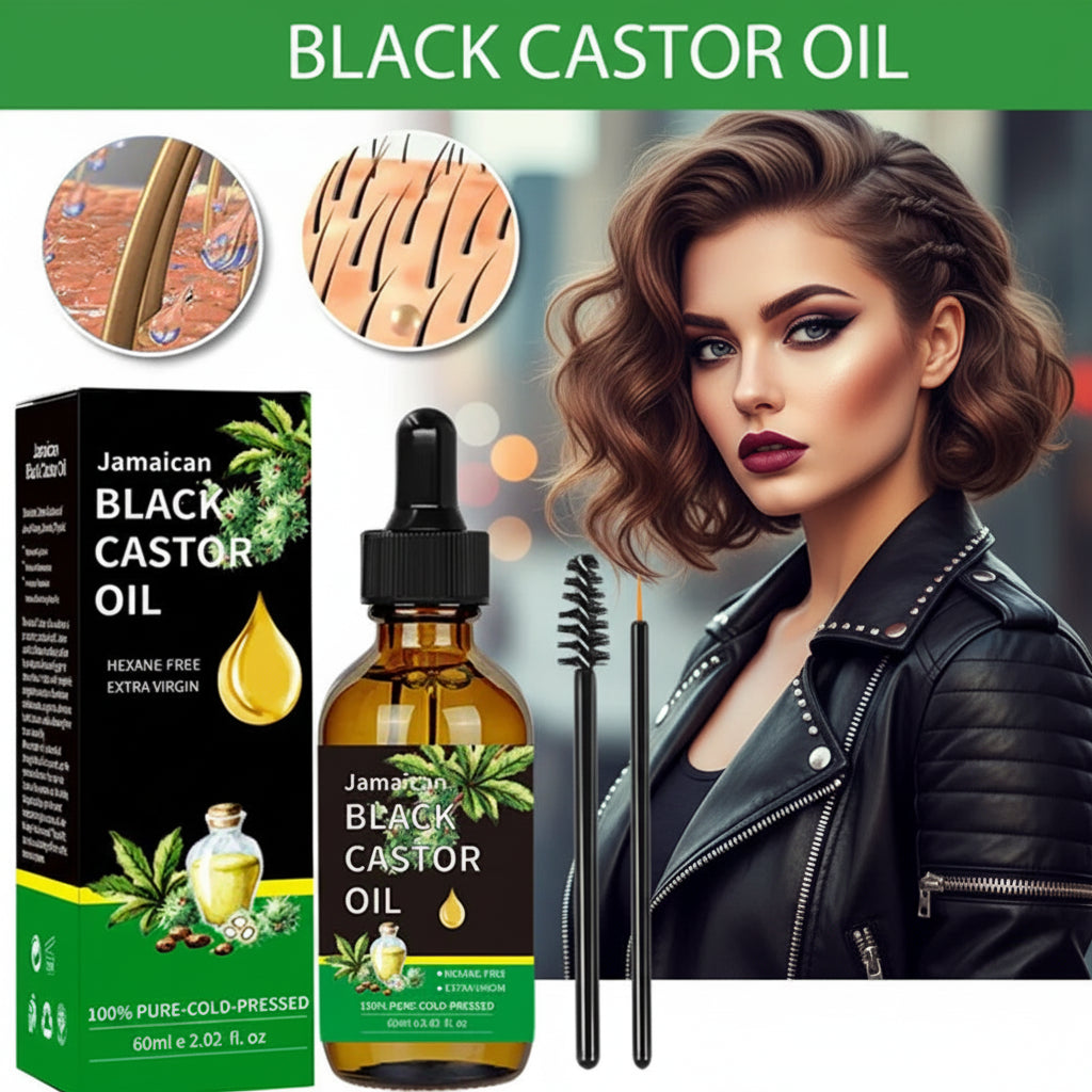 Black Castor Oil Healthy Organic Castor Oil Improves Hair Line Toughness Nourishes The Body Skin Hair Massage Moisturizing 60ml