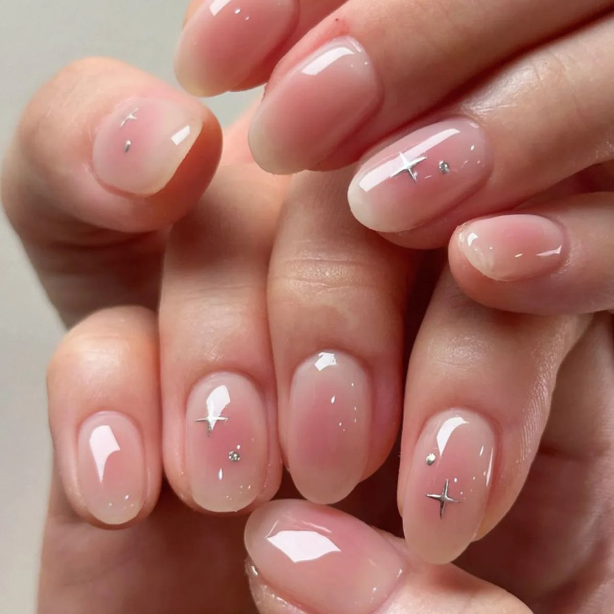 24Pcs Short Oval Head Blush Pink Press on Nails Almond Nails Wearable Acrylic Full Cover Nail Tips with Glue (38 Options)