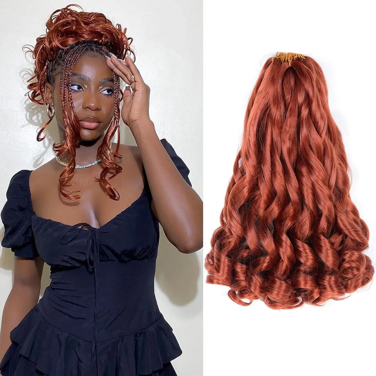 French Curls Braiding Hair 12/16/24Inch Synthetic Spiral Curls Braids Hair Extensions For Women Pre Stretched Loose Wave
